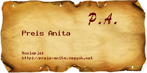 Preis Anita névjegykártya